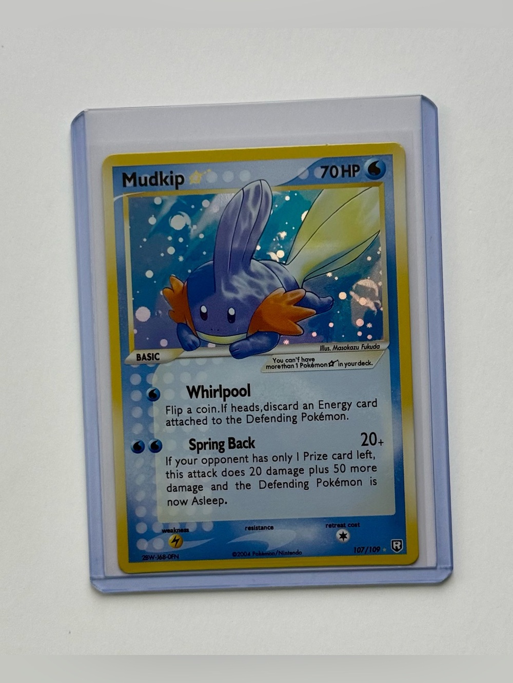 Mudkip Gold Star 107/109 Holo Rare EX Team Rocket Returns Pokemon 2004 Fan Art